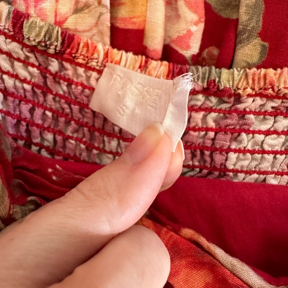 Posse Red Floral Raquel Linen-Blend Midi Dress - Picture 7 of 8